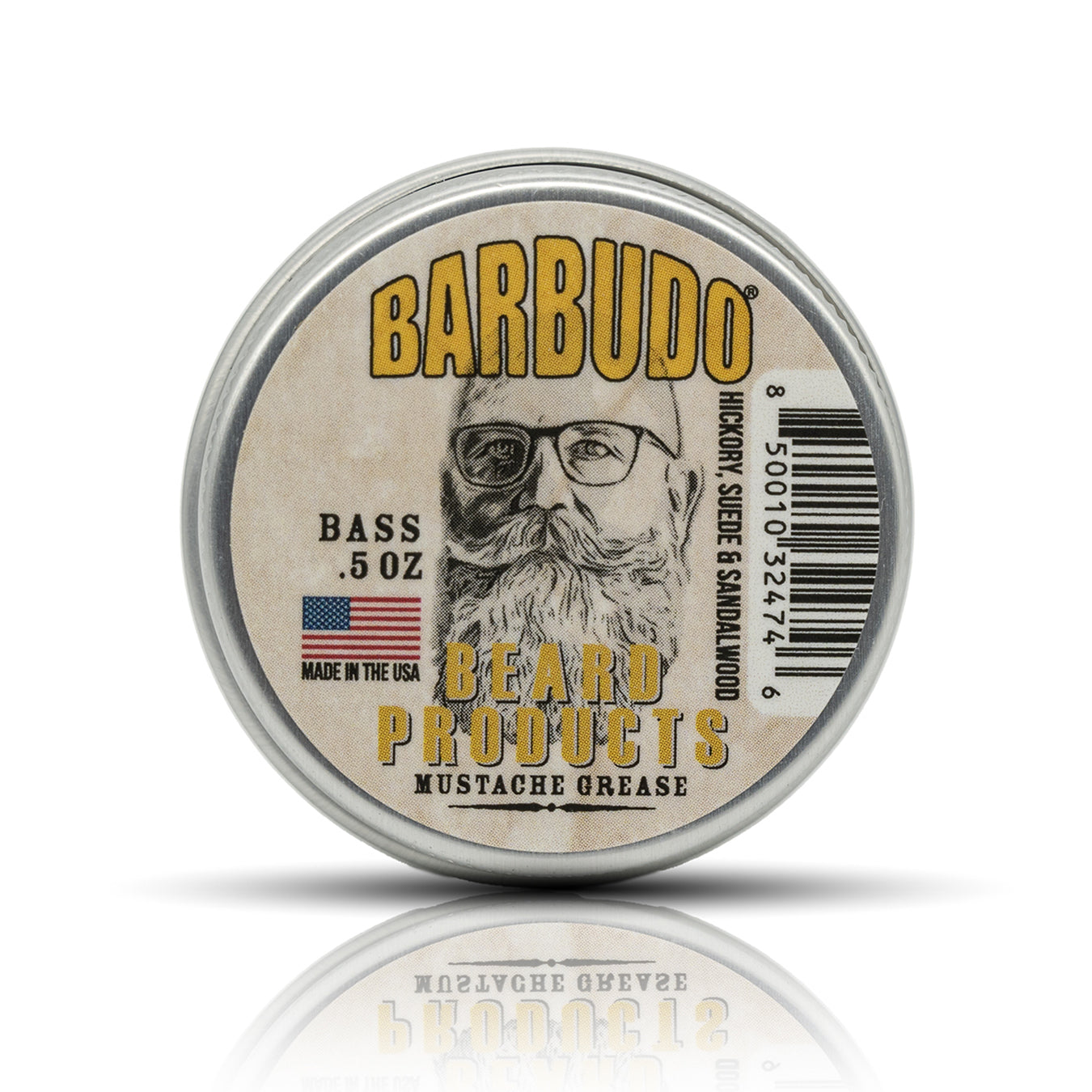 BASS MUSTACHE WAX - Hickory, Suede & Sandalwood